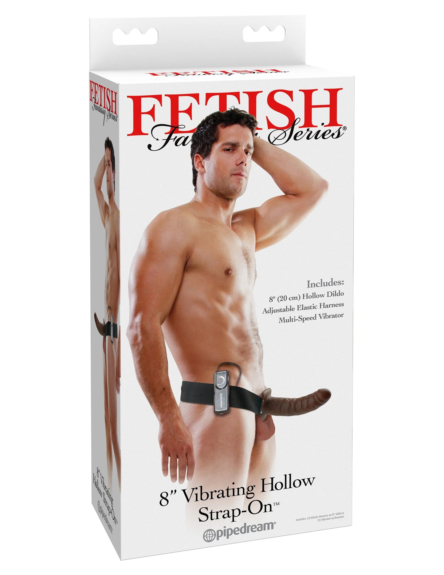 Arnes Dildo Hueco Vibrador 20cm Funda Extensión, Asistente de Erección Brown