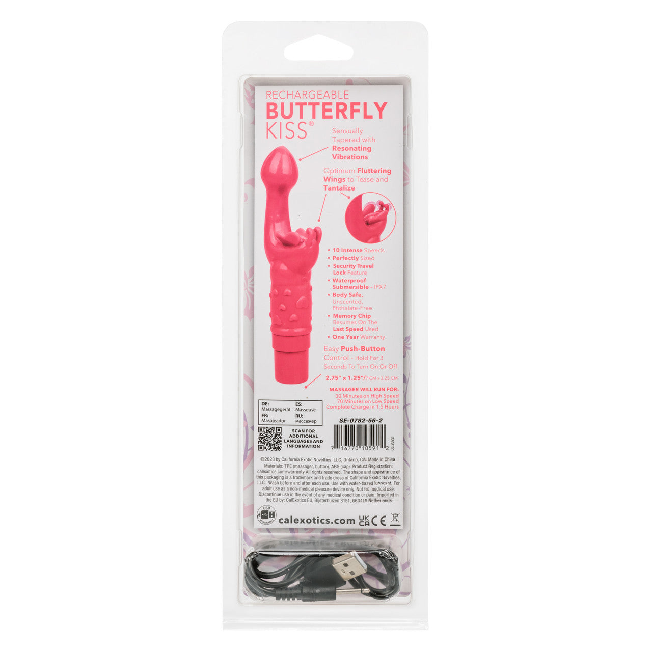 Bala Vibración Masturbador Vaginal Vibrador Punto Y Clitoris Butterfly Kiss Recargable