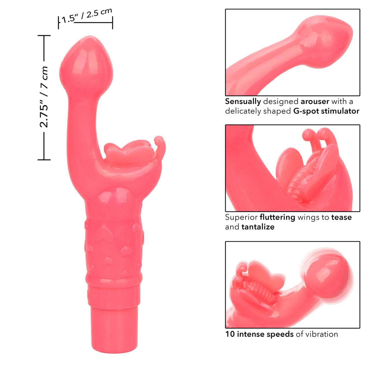 Bala Vibración Masturbador Vaginal Vibrador Punto Y Clitoris Butterfly Kiss Recargable