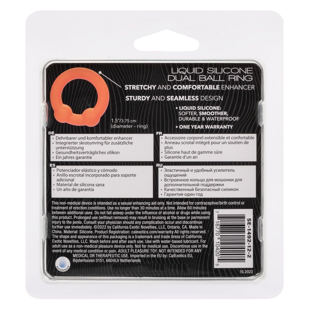 Anillo Para Pene Testículos Silicon Cock Ring Alta Calidad Alpha Liquid Silicone Dual Ball Ring