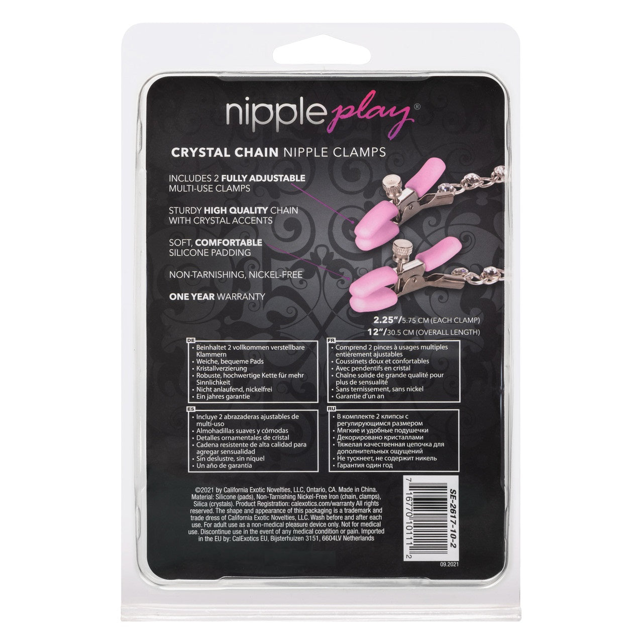 Pinzas Para Pezones Bdsm Sexy Con Pezonera Nipple Crystal Chain Nipple Clamps - Pink