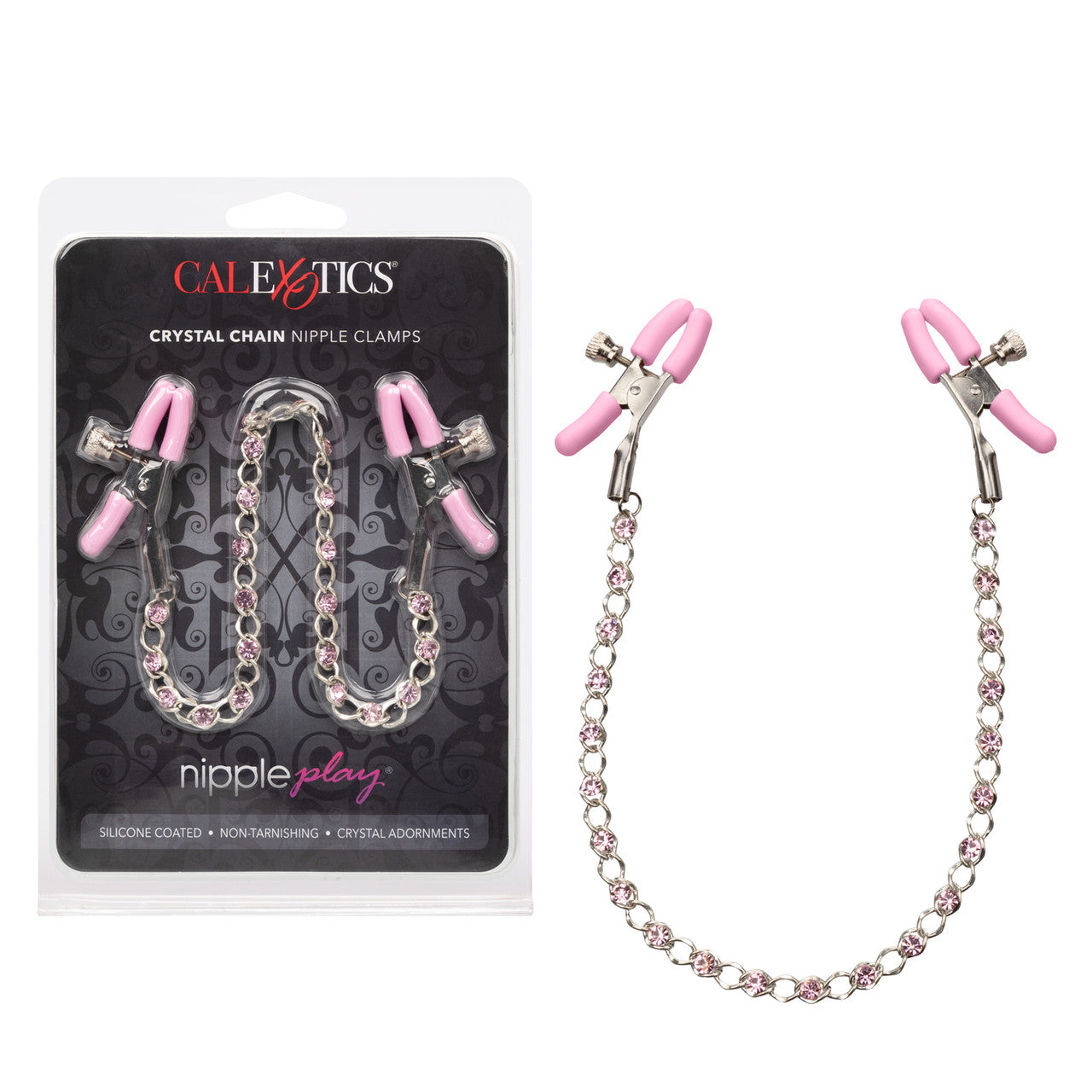 Pinzas Para Pezones Bdsm Sexy Con Pezonera Nipple Crystal Chain Nipple Clamps - Pink