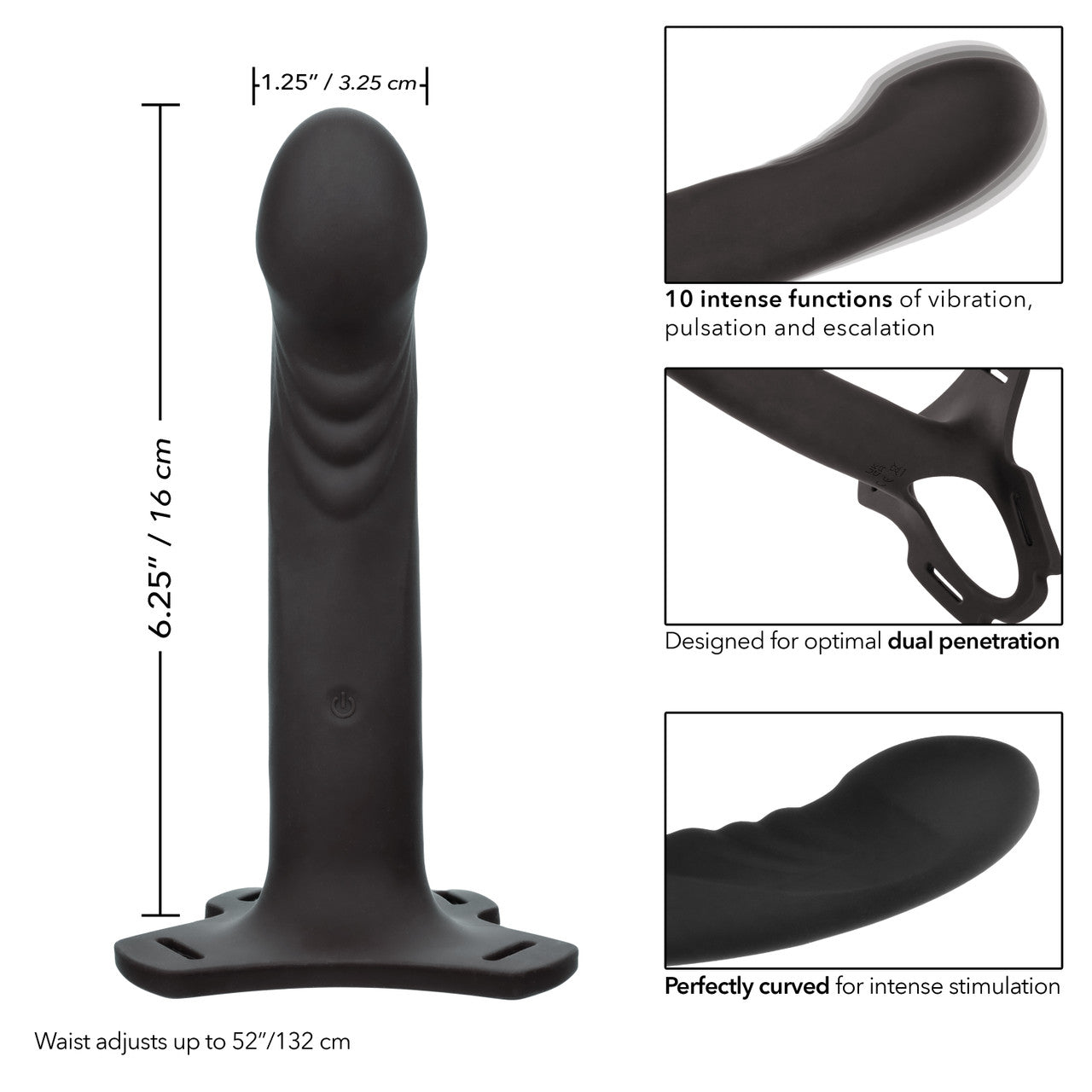Arnes Dildo Vibrador 16cm Recargable Funda Strap On Unisex Boundless Rechargeable Multi-Purpose Harness