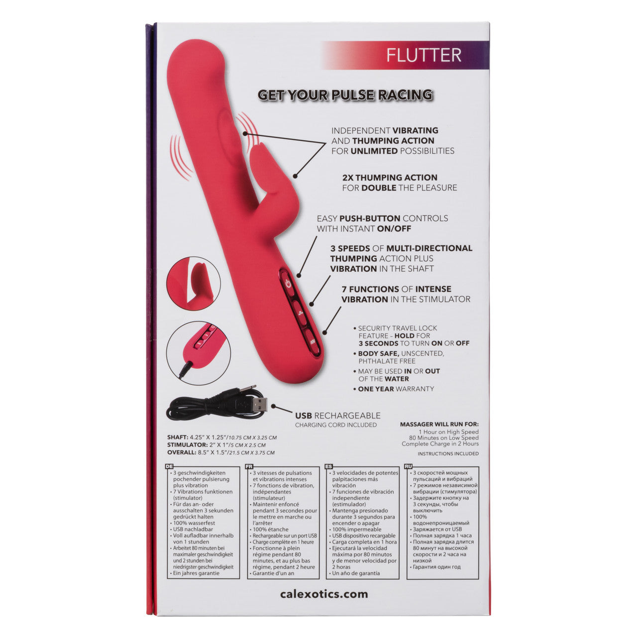 Vibrador Clítoris Punto G De Lujo Recargable Throb Flutter