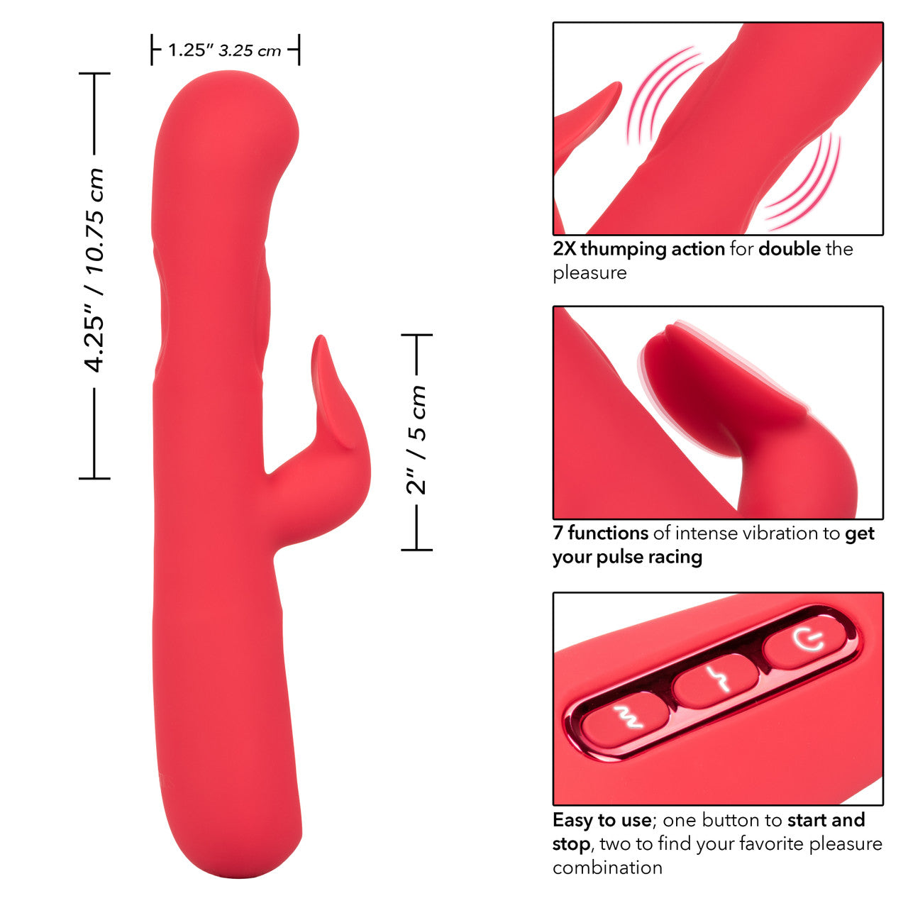 Vibrador Clítoris Punto G De Lujo Recargable Throb Flutter
