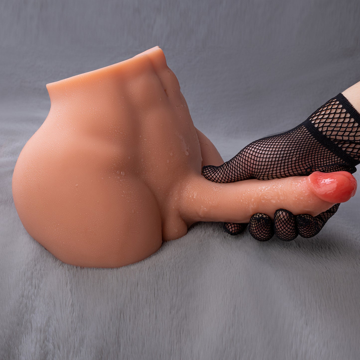 Masturbador Con Vibrador Recargable Flexible Pene 17cm Real