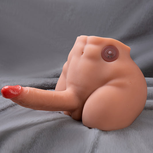 Masturbador Con Vibrador Recargable Flexible Pene 17cm Real