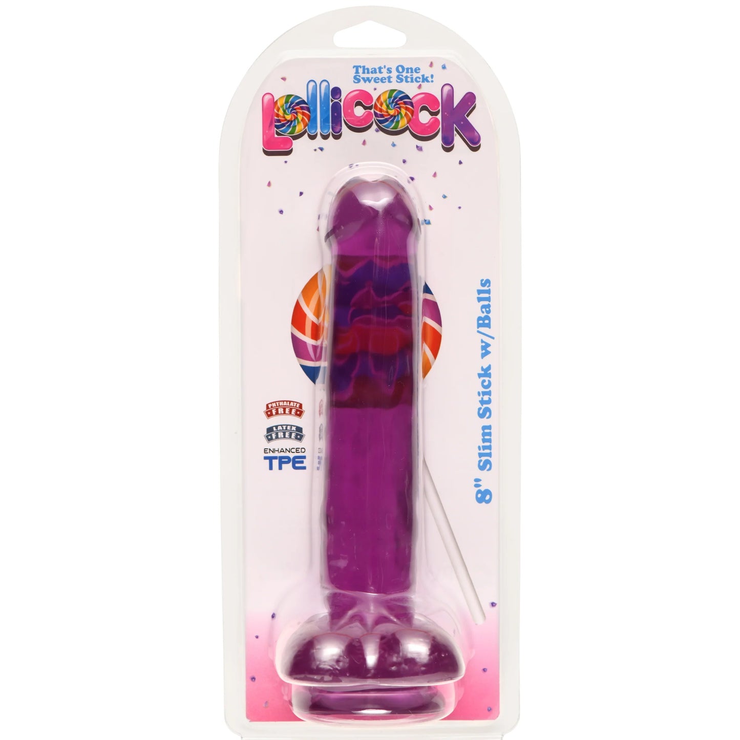 Dildo Pene Consolador 20cm Insertables Anal Vaginal Flexible Lollicock 8 Inch Slim Stick With Balls Grape Ice Dildo