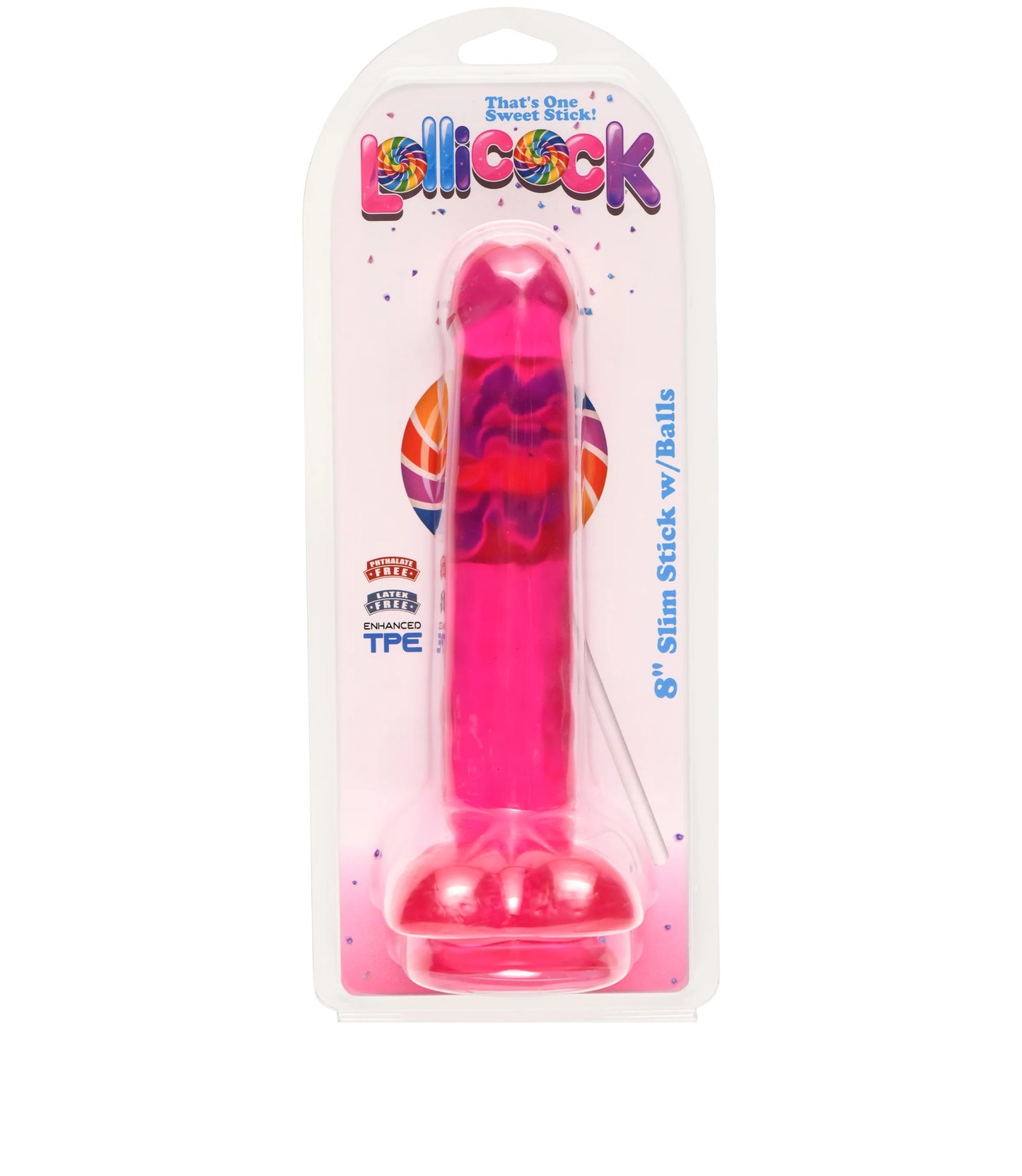 Dildo Pene Consolador 20cm Insertables Anal Vaginal Flexible Lollicock 8 Inch Slim Stick With Balls Cherry Ice Dildo