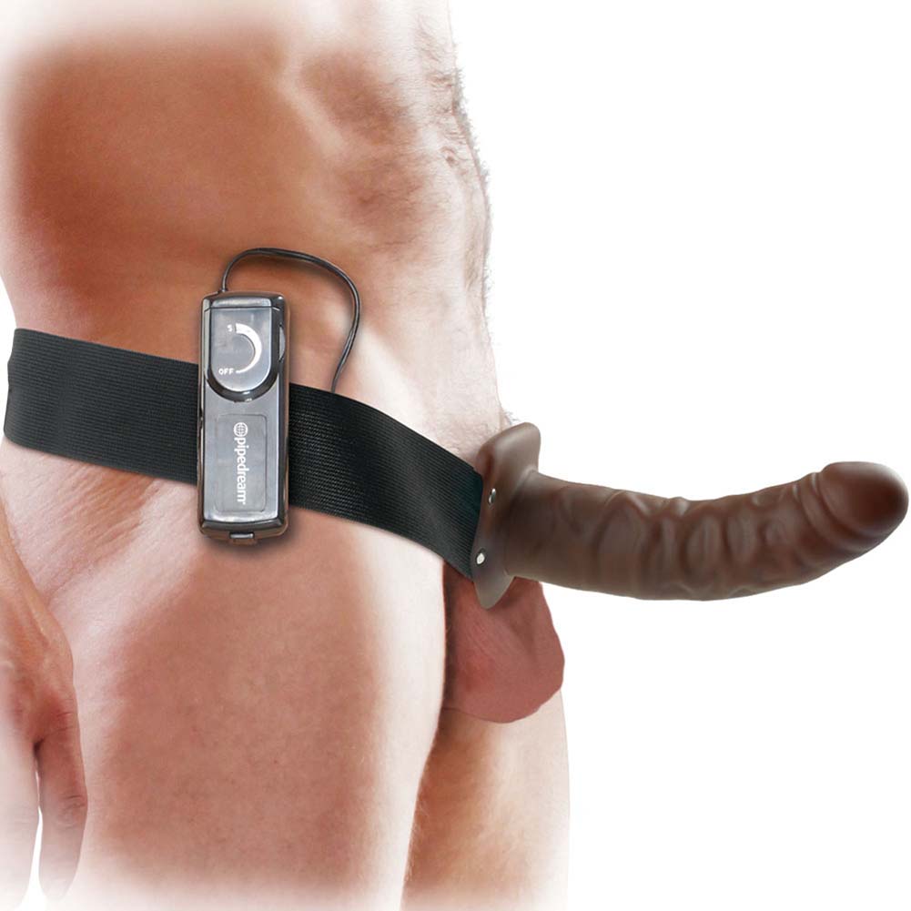Arnes Dildo Hueco Vibrador 20cm Funda Extensión, Asistente de Erección Brown