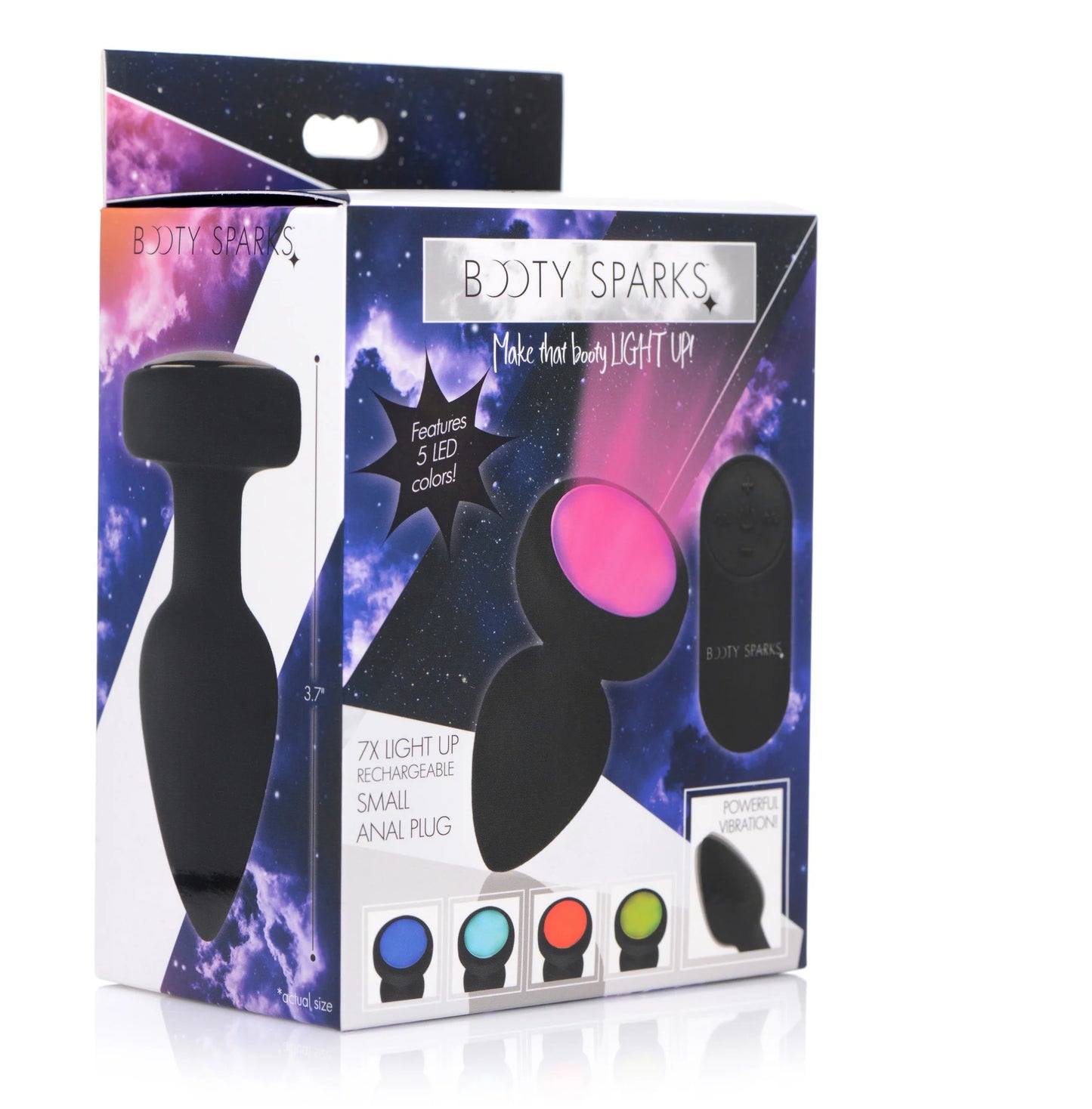 Anal Plug Led Luces Estimulador Vibrador Control 7x Light Up Rechargeable Anal Plug - Small