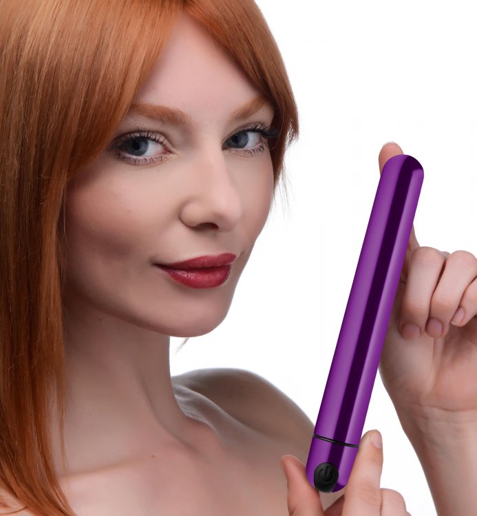 Vibrador Unisex Consolador Bala Vibrador 18cm Recargable Metallic Bang! Purple