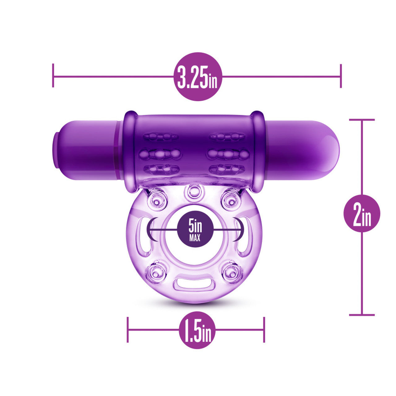 Anillo Vibrador Para Pene Y Bolas Retardar Estimulante Play With Me - Couples Play - Vibrating Cock Ring - Purple