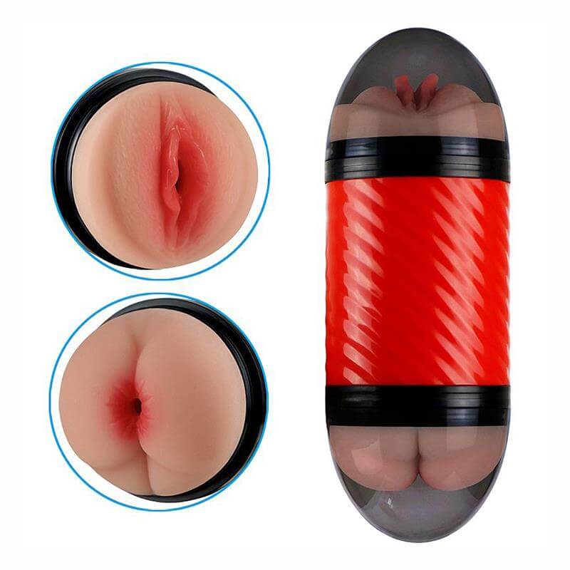 Masturbador Masajeador De Pene Textura Interna Más Placer DOUBLE ENTRANCE - THE REALISTIC - VAGINA Y ANO