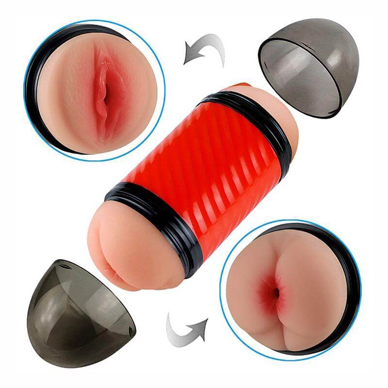 Masturbador Masajeador De Pene Textura Interna Más Placer DOUBLE ENTRANCE - THE REALISTIC - VAGINA Y ANO
