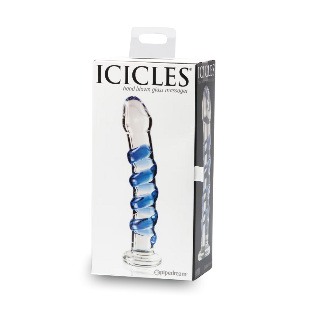 Dildo Consolador Cristal Estimulador Vaginal Icicles No. 5 Blue