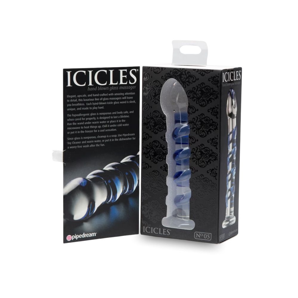 Dildo Consolador Cristal Estimulador Vaginal Icicles No. 5 Blue