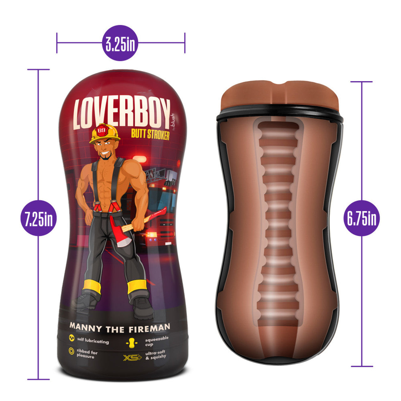 Masturbador Ano Hombre Apretado Suave Flexible Loverboy - Manny The Fireman - Self Lubricating Stroker - Tan