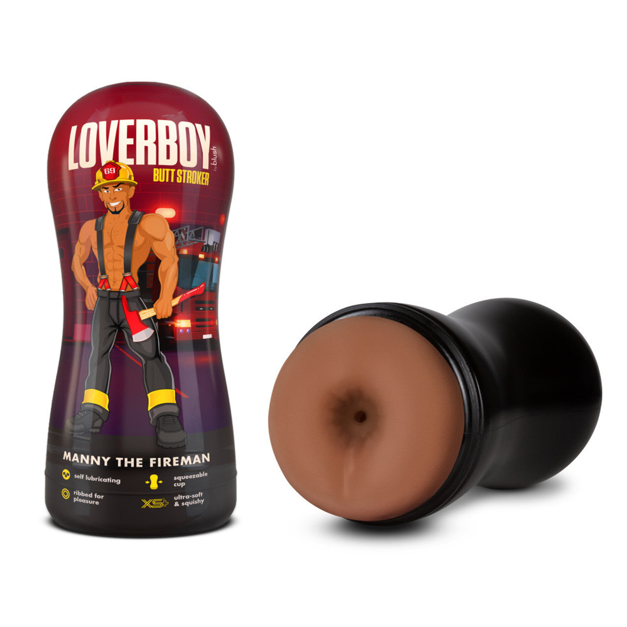 Masturbador Ano Hombre Apretado Suave Flexible Loverboy - Manny The Fireman - Self Lubricating Stroker - Tan