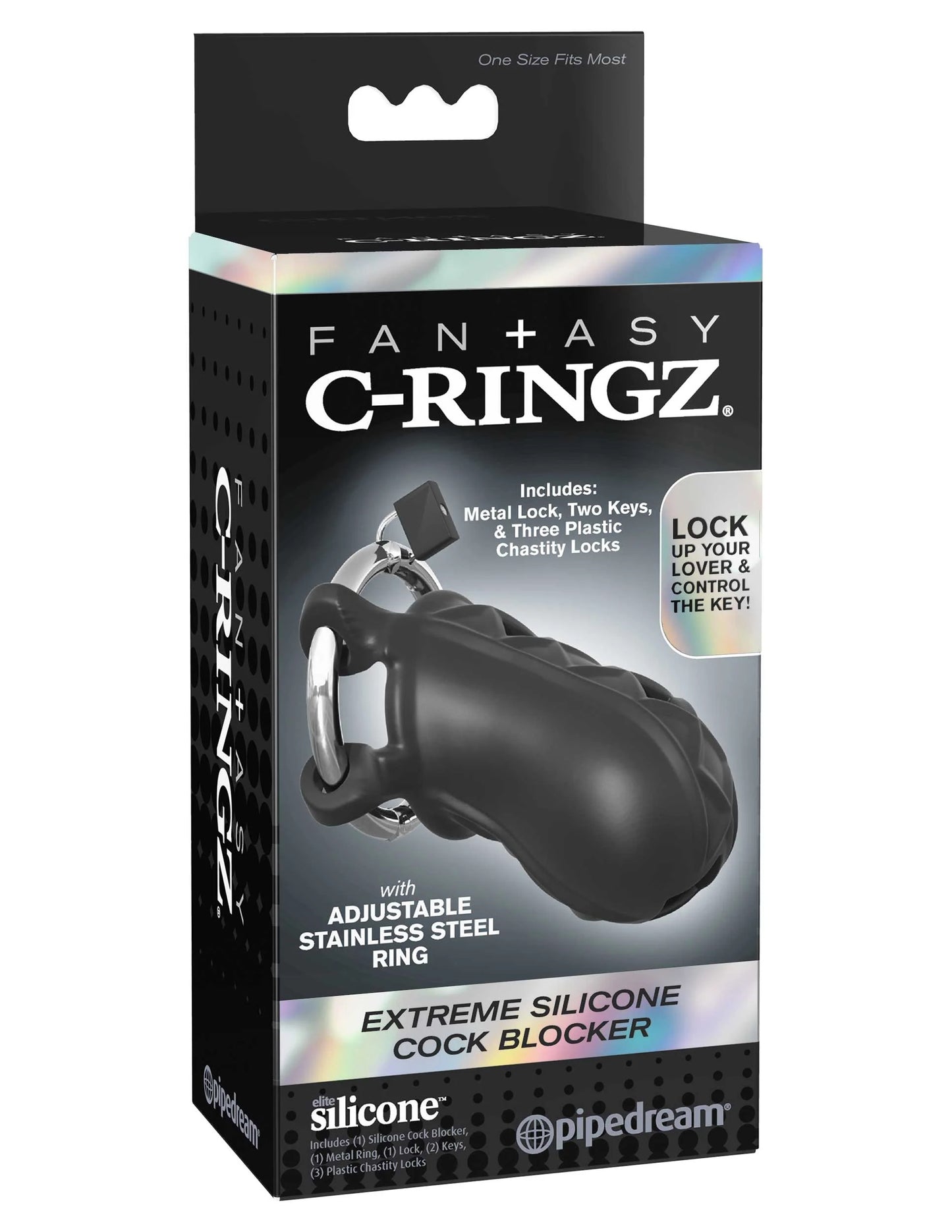 Jaula Castidad Bloqueo Extremo De Silicona Para Pene Fantasy Ringz