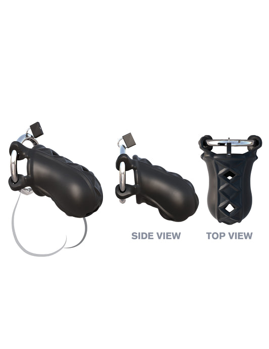 Jaula Castidad Bloqueo Extremo De Silicona Para Pene Fantasy Ringz