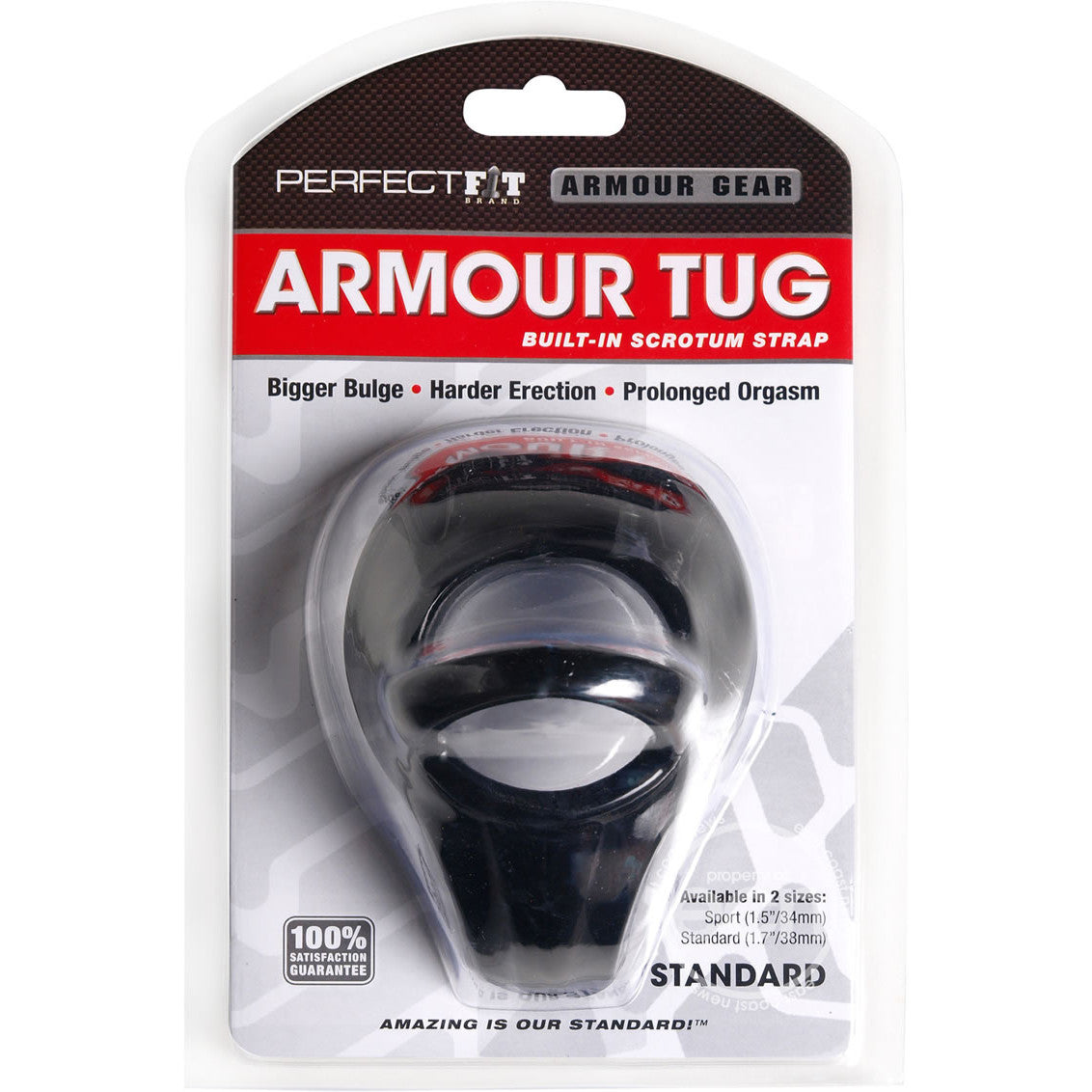 Anillo Pene Y Testiculos Cock Ring And Ball Stretcher Armour Tug by Perfect Fit Brand Black