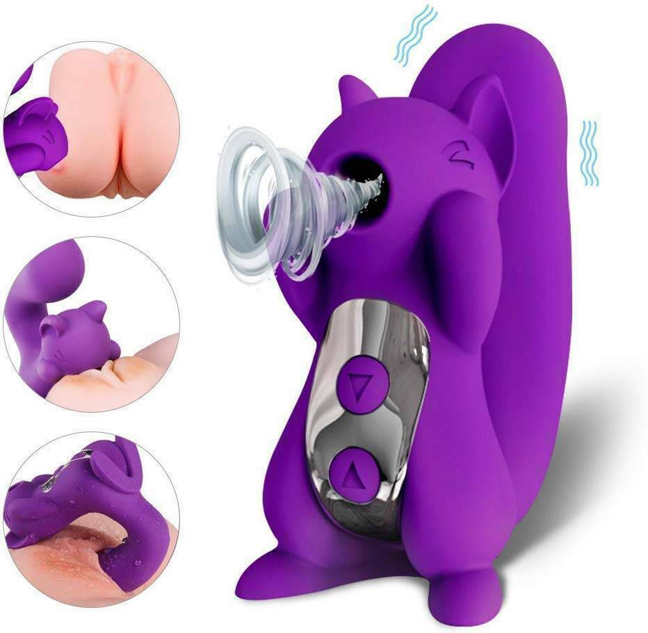 Vibrador Succionador Estimulador de Clitoris Recargable Punto G Silicona Ardilla