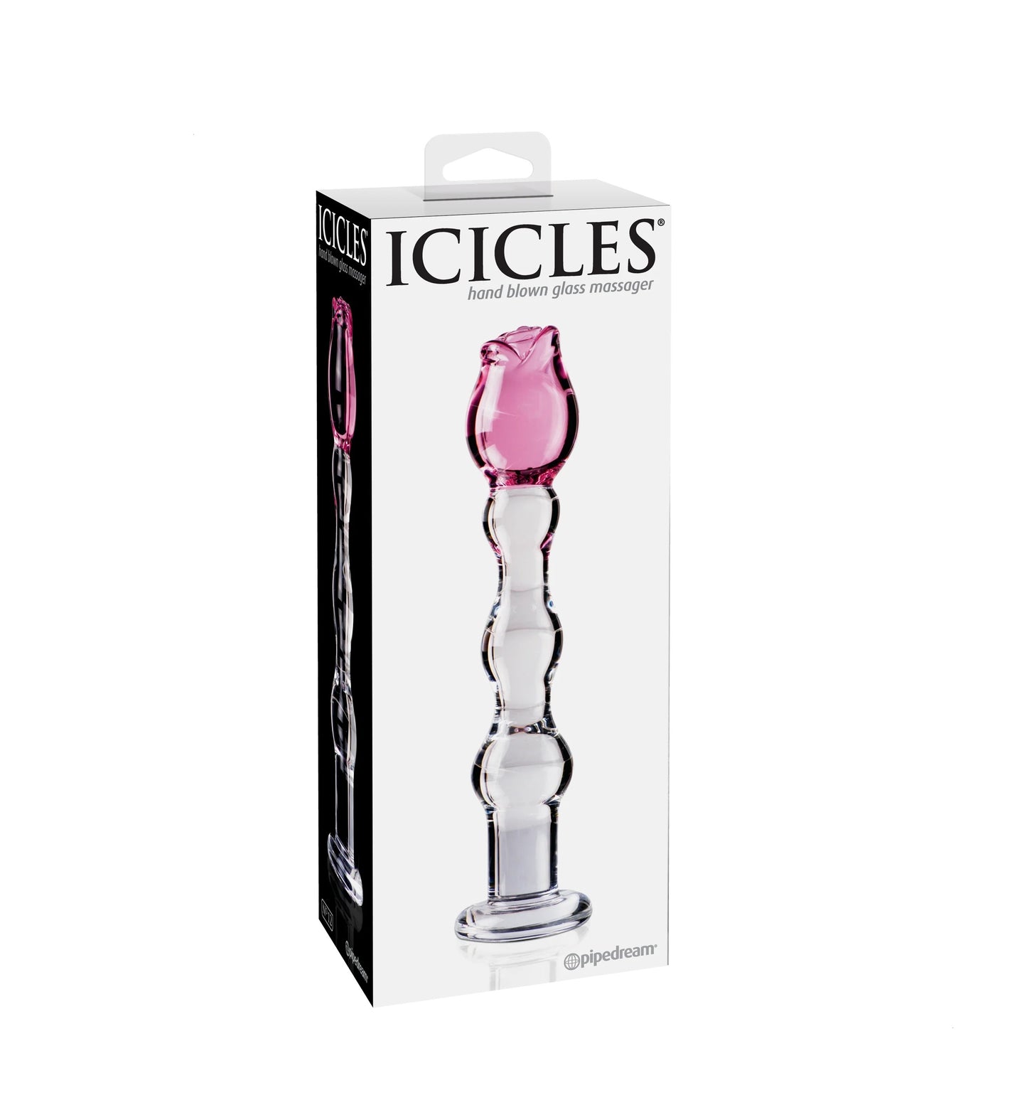 Varita Dildo Consolador Cristal Rosa Discreto Icicles No. 12