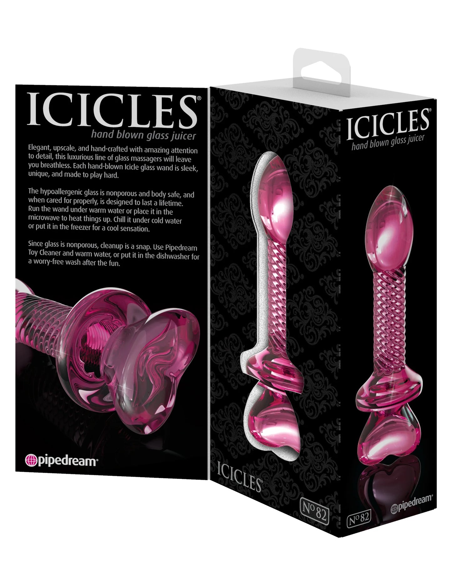 Hermoso Juguetes Anal Dildo Consolador Cristal Icicles 82 Estimulador Rosa