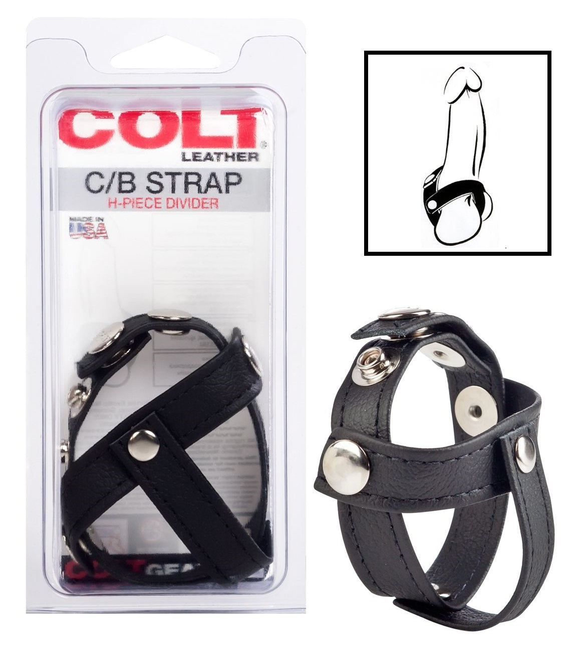 Colt Leather H-piece Anillo De Retención Ajustable Piel Para El Pene Testículo Leather Cock Ring