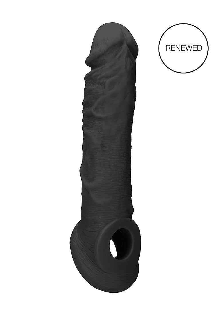 Funda Extensión Pene Más Grande 18cm Suave Y Flexible Penis Sheath - 8" / 20 cm Black