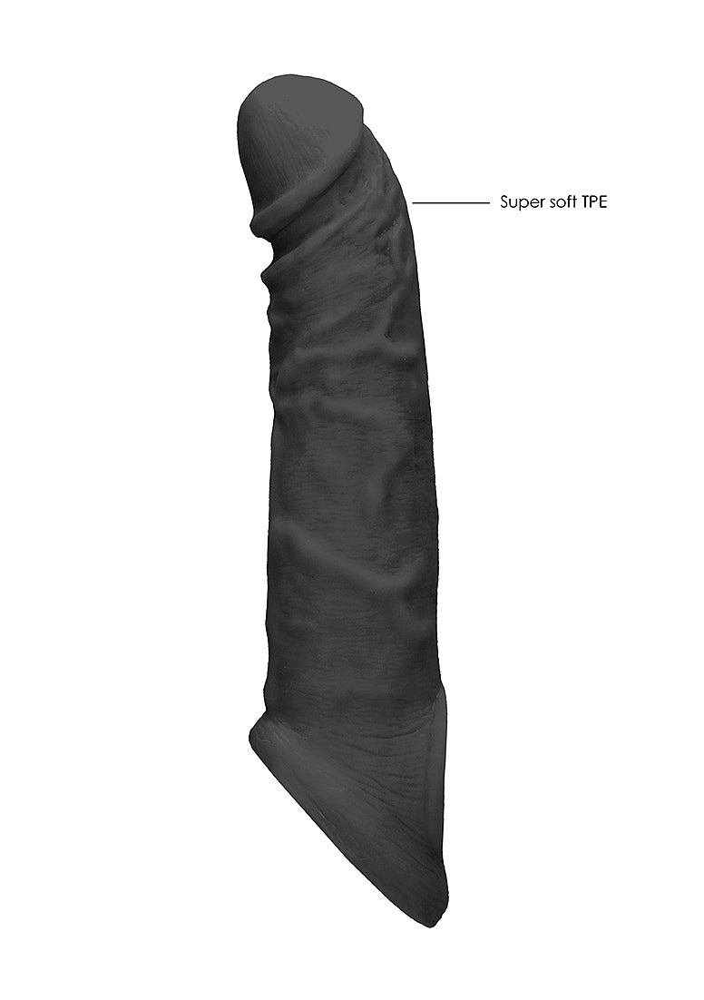 Funda Extensión Pene Más Grande 18cm Suave Y Flexible Penis Sheath - 8" / 20 cm Black