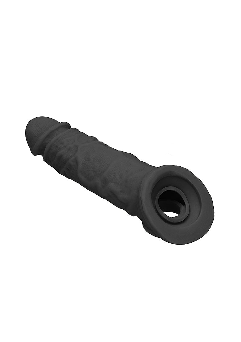 Funda Extensión Pene Más Grande 18cm Suave Y Flexible Penis Sheath - 8" / 20 cm Black