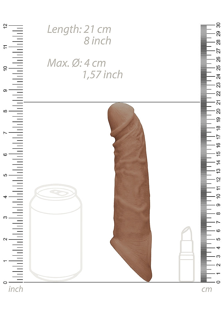 Funda Extensión Pene Más Grande 18cm Suave Y Flexible Penis Sheath - 8" / 20 cm