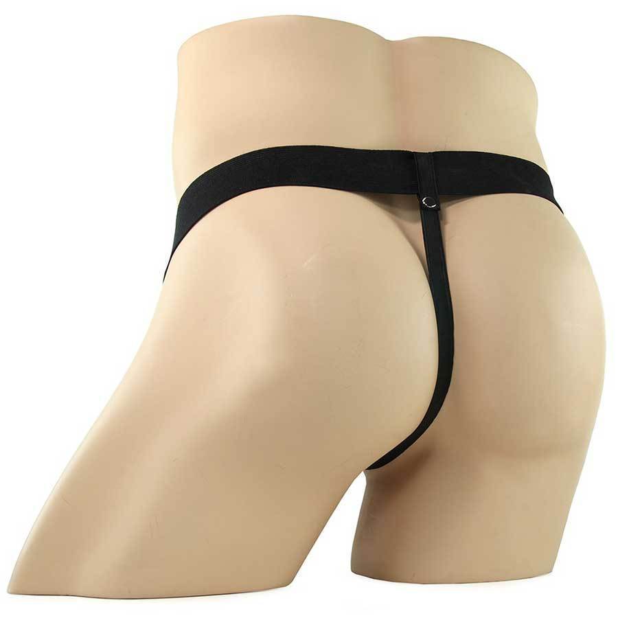 Funda Extension 18cm Vibrante Arnés Vibrating 7 Inch Brown Hollow Strap-On Penis Extension with Balls