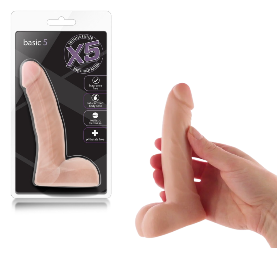 Dildo Consolador Pequeño Suave Realista 13.5cm Basic X5 Beige