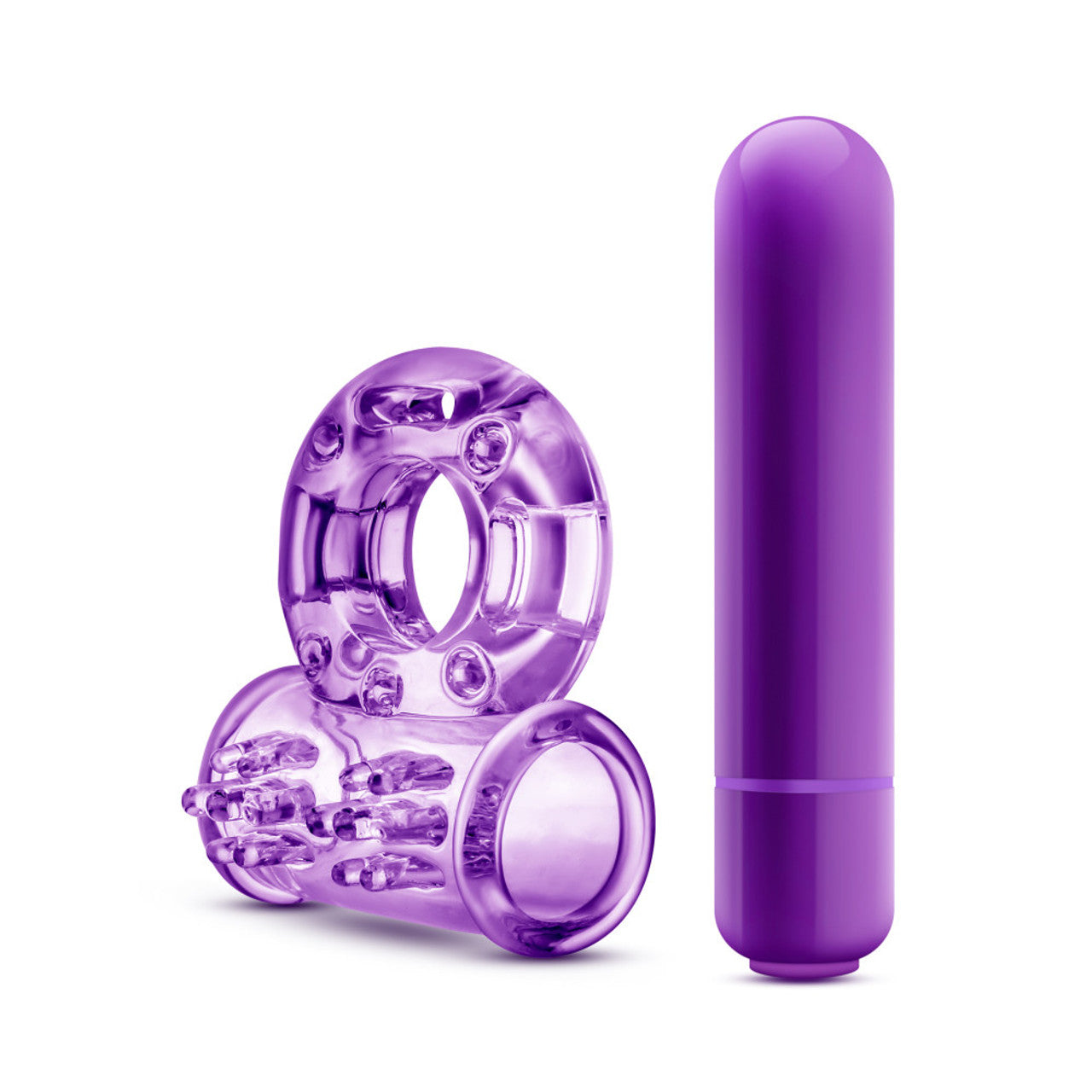 Anillo Vibrador Para Pene Y Bolas Retardar Estimulante Play With Me - Couples Play - Vibrating Cock Ring - Purple