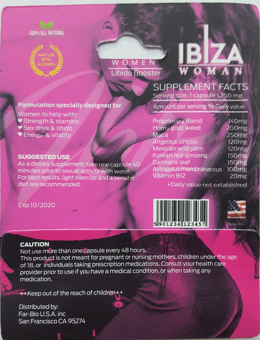 Ibiza Woman Femenino Aumenta libido Sexual Pastilla Estimulante Femenino Intenso