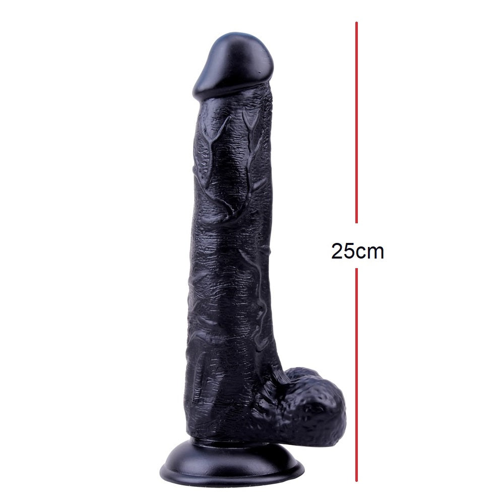 Dildo 25cm Realista Grande Suave Flexible Moreno Consolador Black Veined Dong