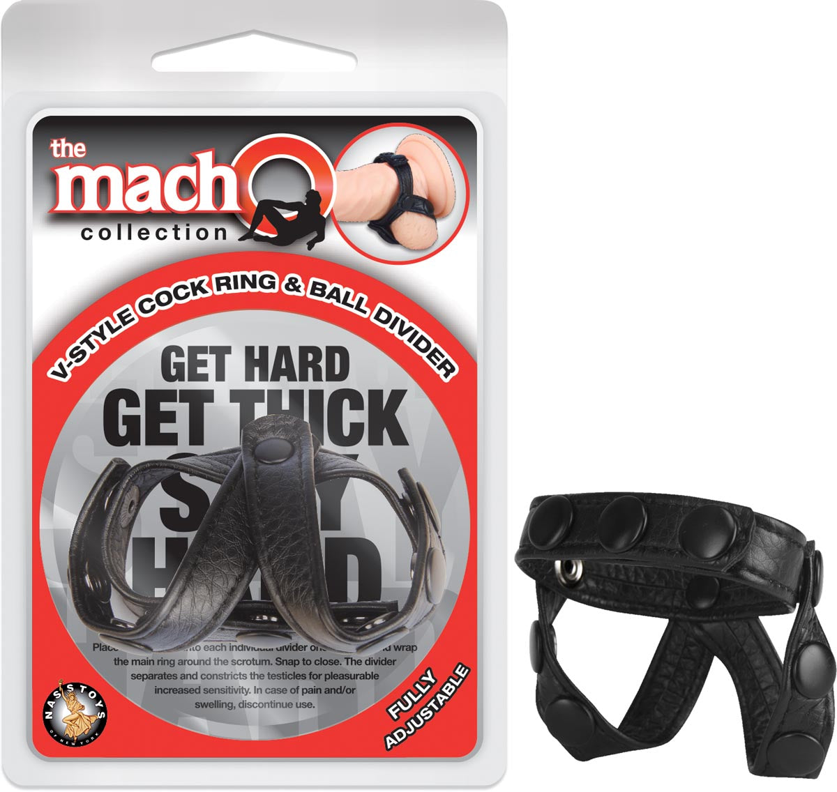 V-STYLE COCK RING & BALL DIVIDER – BLACK – #2479