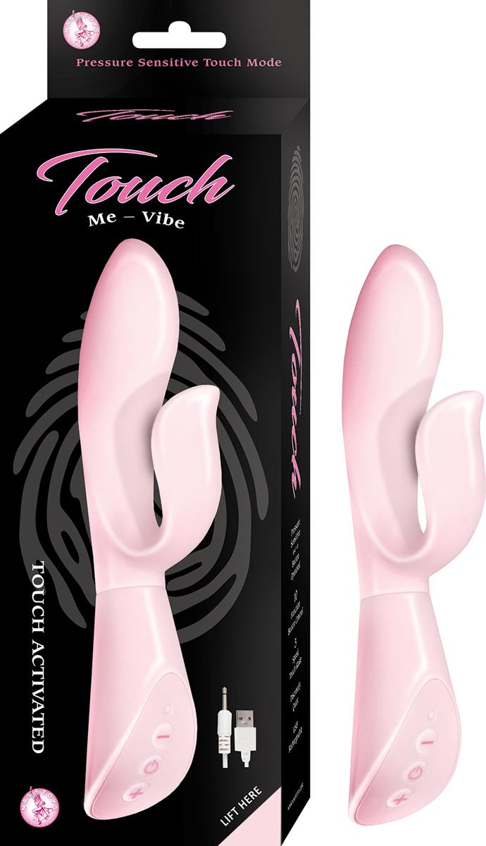 Vibrador Recargable Estimula Clitoris Activa Al Tacto Touch Me Touch Activated Rabbit Vibe in Pink