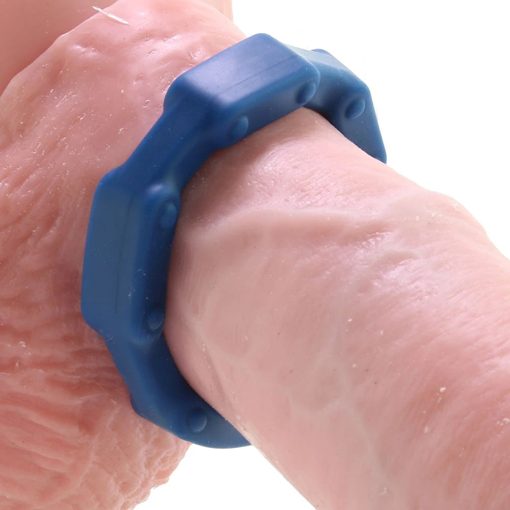 Anillo Retención Retardar Liga Para Pene 3 Cock Ring Set ANAL-ESE CHAINLINK COCK RINGS-BLACK, BLUE, GREY