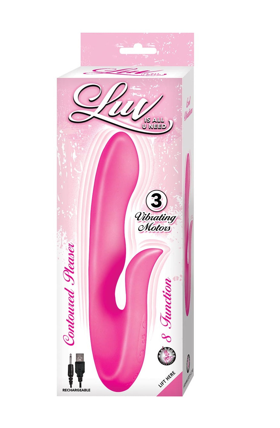 Vibrador Recargable Silicona Estimulador Vaginal Clítoris LUV CONTOURED PLEASER PINK