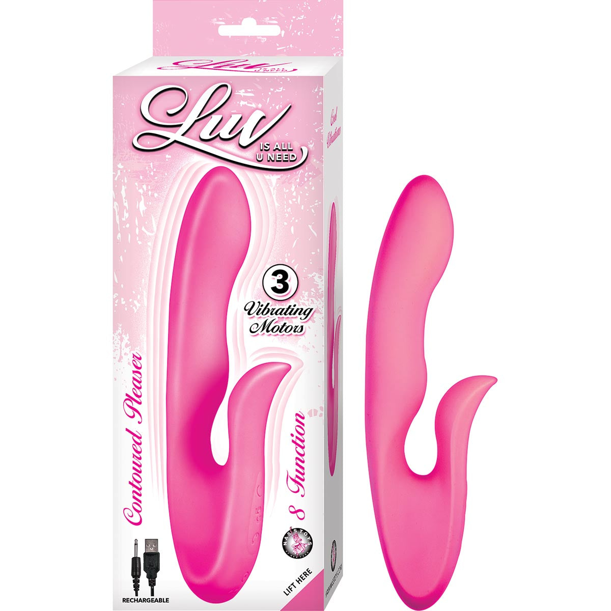 Vibrador Recargable Silicona Estimulador Vaginal Clítoris LUV CONTOURED PLEASER PINK