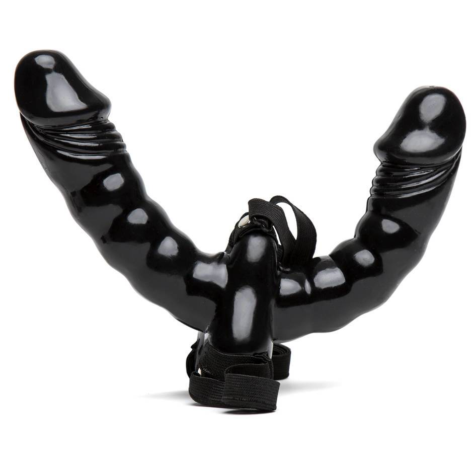 Vibrador Doble Dildo Y Arnes Para Juegos De Pareja y Lésbico Fetish Fantasy Double Delight