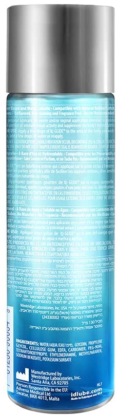 Lubricante Hipoalergénico Id Glide Natural Feel Base Agua 4.4oz