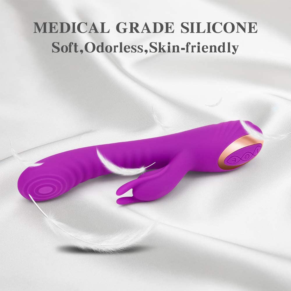 Vibrador Empuje Recargable Estimula Punto G Clitoris EXCITER THUMPING G-SPOT VIBE-PURPLE