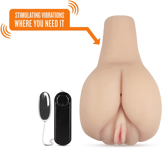 Masturbador Suave Ano Vagina Textura Interna Y Vibración X5 Men - Amanda's Lusty Bottom - Beige