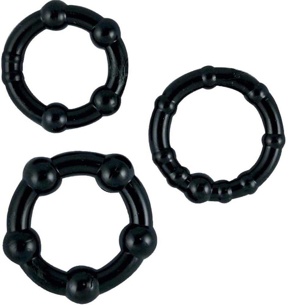 Anillo Retención Retardar Liga Para Pene Kit 3 Cock Ram Beaded Cock Rings
