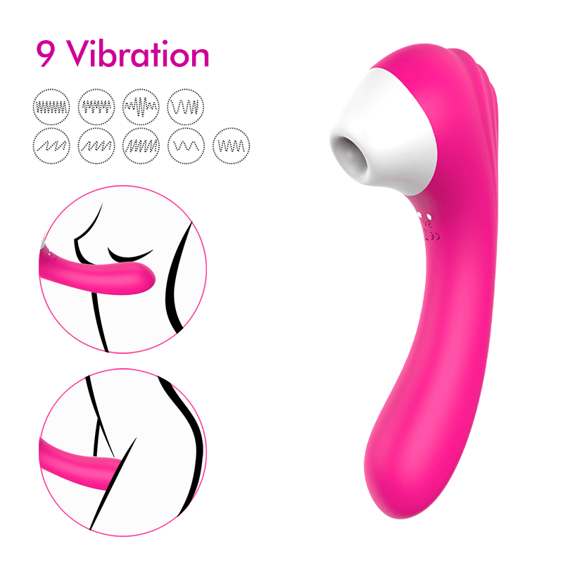 Vibrador Succionador Clitoris Pezon Recargable Punto G Chili Rosa